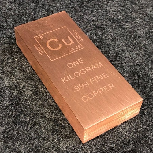 Solid copper bar - copper, (2.2lb)